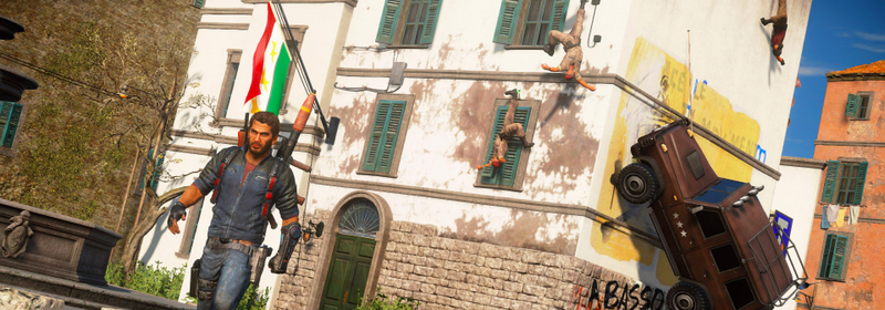 Illustration for article titled In Just Cause 3, bringing a jet to a gunfight isn’t cheating—it’s expected